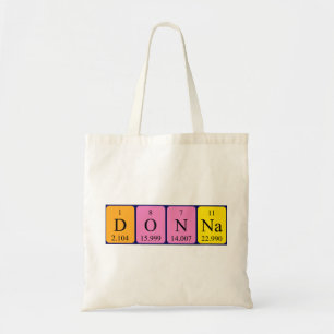 Donna periodic table name tote bag