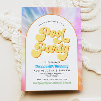 DONNA Retro Font Tie Dye Pool Party Birthday
