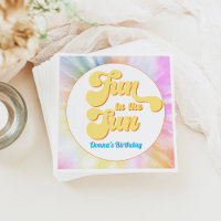 DONNA Retro Font Tie Dye Pool Party Birthday