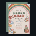 DONNA Retro Rainbow Jingle Mingle Christmas Party Invitation<br><div class="desc">This jingle and mingle Christmas party invitation features retro rainbows,  jingle bells,  disco ball and holiday gifts paired with a 70's themed font and groovy colour combination. This holiday invitation is perfect for the unique host out there that prefers something a little out of the ordinary.</div>