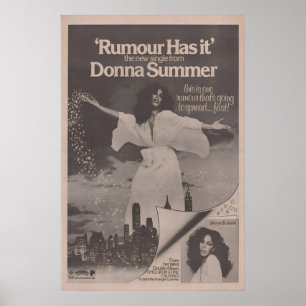 DONNA SUMMER Poster - 1978 original NME - Rumour