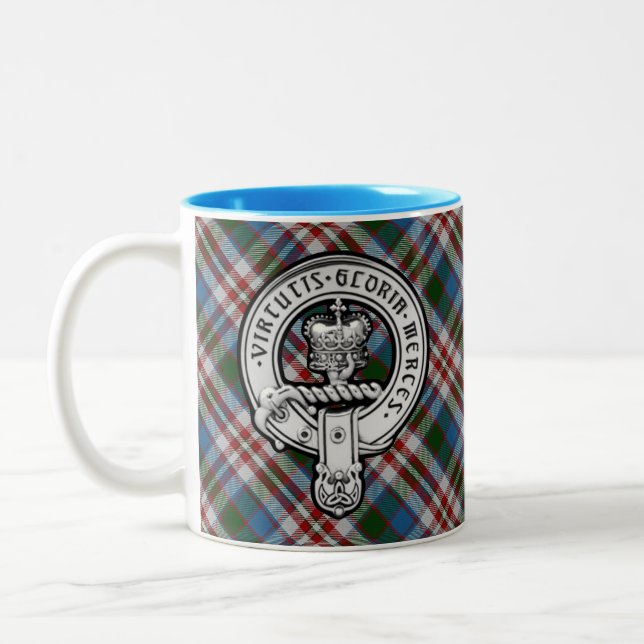 Donnachaidh (Robertson) Dress tartan Crest Two-Tone Coffee Mug (Left)