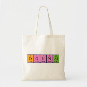Donnal periodic table name tote bag