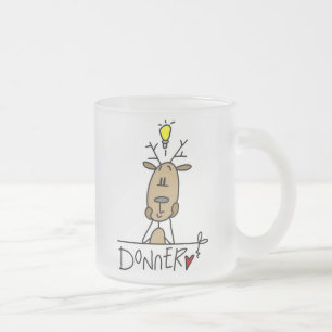 Donner Reindeer Christmas T-shirts and Gifts Frosted Glass Coffee Mug