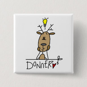 Donner Reindeer T-shirts and Gifts 15 Cm Square Badge