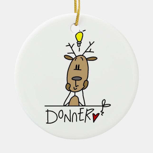 Donner the Reindeer Christmas Keepsake Ornament (Front)