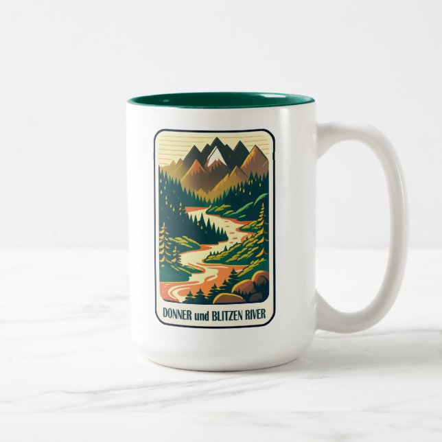 Donner und Blitzen River Colours Two-Tone Coffee Mug (Right)