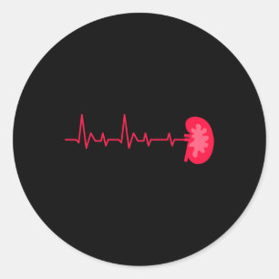 Donor - Ekg Heartbeat Kidney Disease Awareness Classic Round Sticker