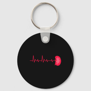 Donor - Ekg Heartbeat Kidney Disease Awareness  Key Ring