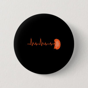 Donor - Ekg Heartbeat Organ Kidney Disease Awarene 6 Cm Round Badge