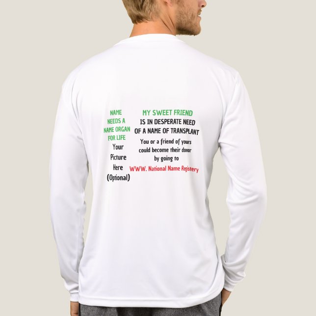 Donor Unisex Long Sleeve Basic T-Shirt Tri-Blend Shirt (Back)