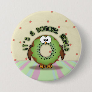 donowl kiwi- 7.5 cm round badge