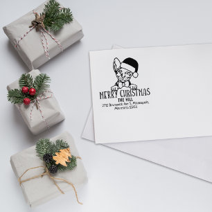 Donskoy Cat Return Address Christmas  Rubber Stamp