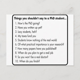 Don't ask a PhD Postcard