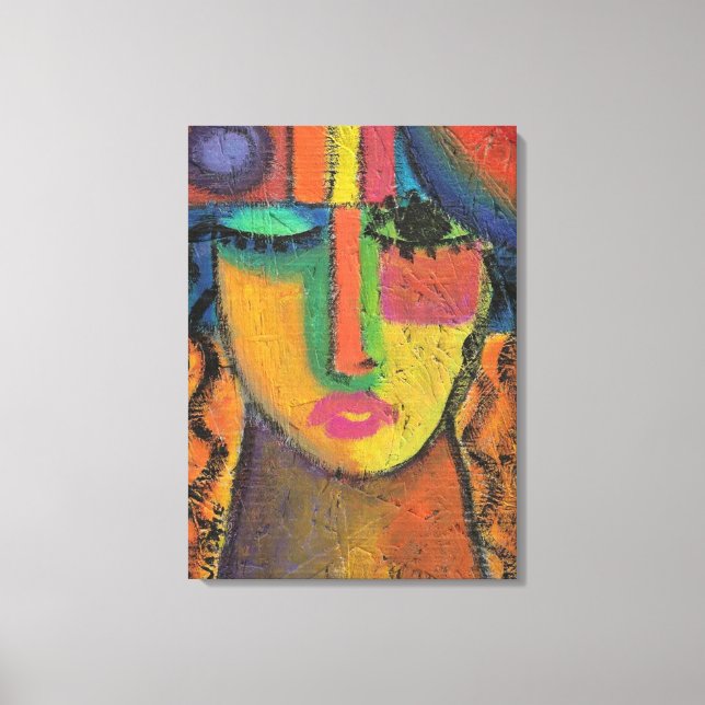 Don't Ask Abstract Acrylic Painting on OSB Canvas Print (Front)