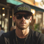 Don't be a Chooch Funny East Coast Italian Embroidered Hat<br><div class="desc">The black baseball cap with embroidered "Don't be a" in grey and "Chooch" in vibrant green is a humourous and culturally significant accessory for East Coast Italians. "Chooch" is a playful term in the Italian-American lexicon, referring to someone who's a bit foolish or clueless. This cap, when gifted, not only...</div>