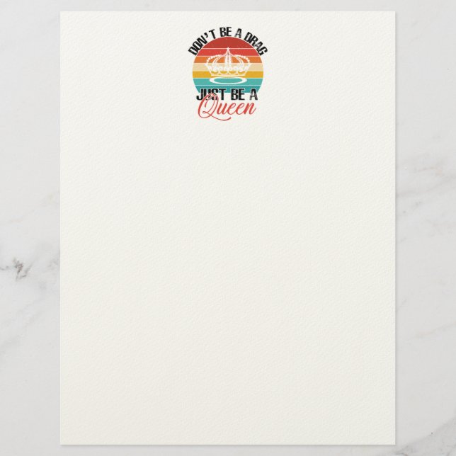 Don't Be A Drag Letterhead (Front)