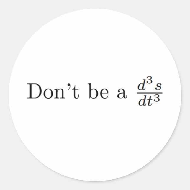 Don't be a jerk classic round sticker (Front)