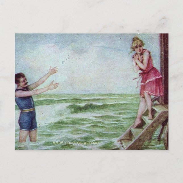 Don't Be Afraid 1910 Bathing Suits Postcard (Front)