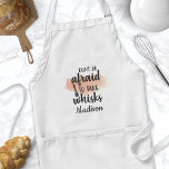 Don't Be Afraid To Take Whisks Watercolor Standard Apron<br><div class="desc">Don't Be Afraid To Take Whisks Watercolor Adult Apron. Cute chef apron with a cooking whisk and a funny cooking humour quote. Personalise this custom cook humour design with your own name or text.</div>