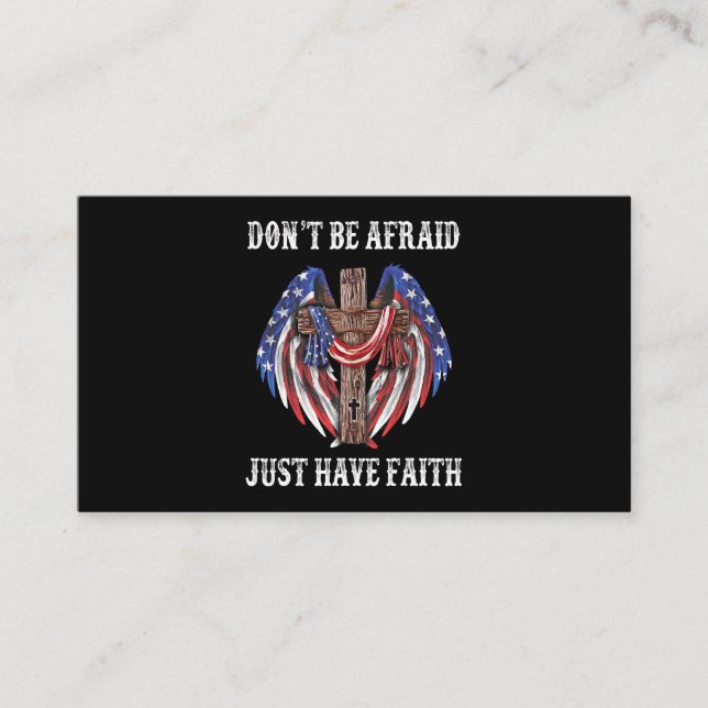 Dont Be Afraid Us Flag Christian Business Card (Front)