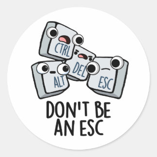 Don't Be An Esc Funny Keyboard Pun  Classic Round Sticker