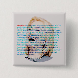 Don't be fooled by Hillary 15 Cm Square Badge