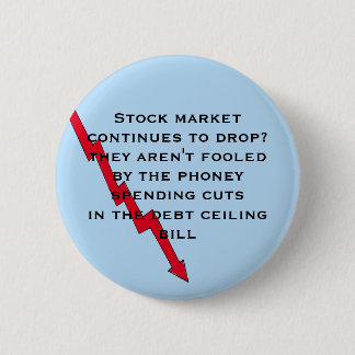 Don't be fooled by phoney spending cuts 6 cm round badge