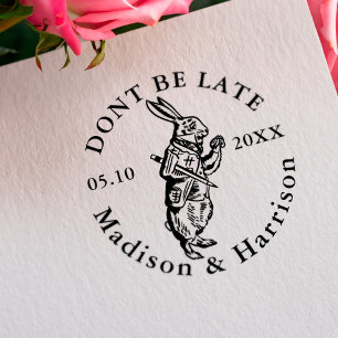 Don't Be Late Alice In Wonderland Rabbit Wedding Self-inking Stamp