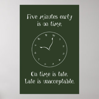 Don't Be Late! Classroom Poster