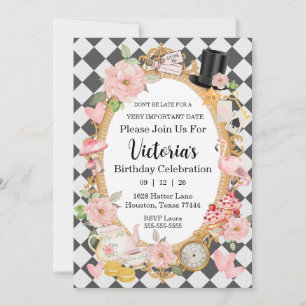 Don't Be late Pink Birthday Party Invitation