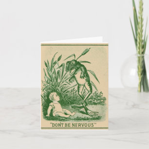 Don't Be Nervous Frog and Baby Note card