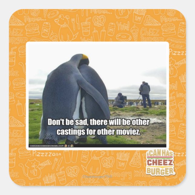 Don't be Sad Square Sticker (Front)