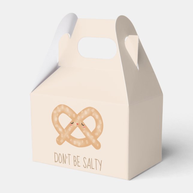 Don't Be Salty Funny Cute Pretzel Food Humour Favour Box (Front Side)