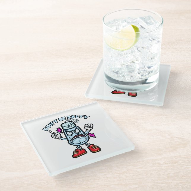 Don't Be Salty Glass Coaster (Angled)