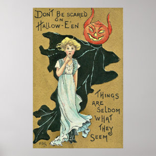 Don't Be Scared On Halloween Vintage Poster
