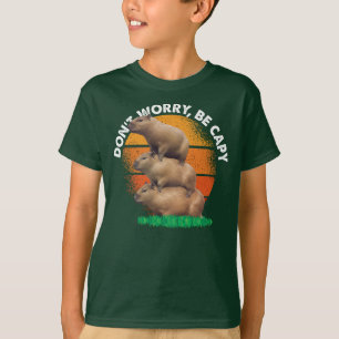 Don't be Worry, Be Capy - Vintage Retro Three Capy T-Shirt