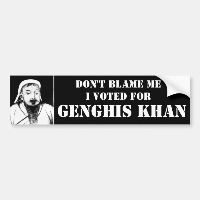 Don't Blame Me... Bumper Sticker (Front)