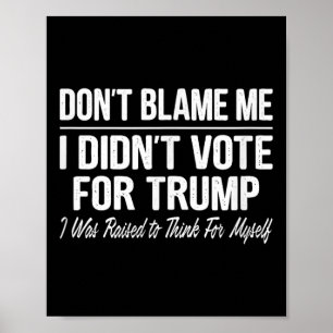 Dont Blame Me - I Didnt Vote For Trump -  Poster