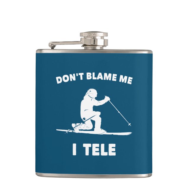 Don't Blame Me I Tele Hip Flask (Front)