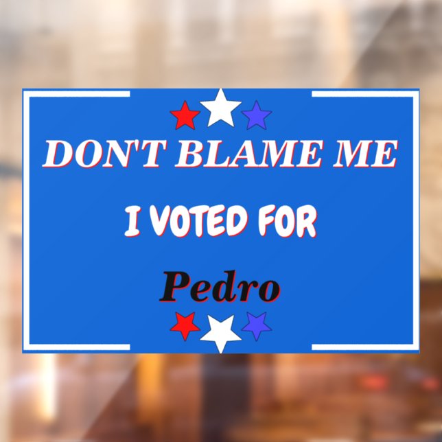 Dont Blame Me I Voted For Customisable Name (Sheet 2)