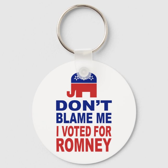 Don't Blame Me I Voted For Romney Key Ring (Front)