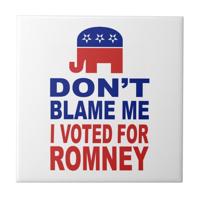 Don't Blame Me I Voted For Romney Tile (Front)