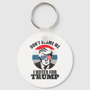 Don't Blame Me I Voted For Trump Pink Key Ring
