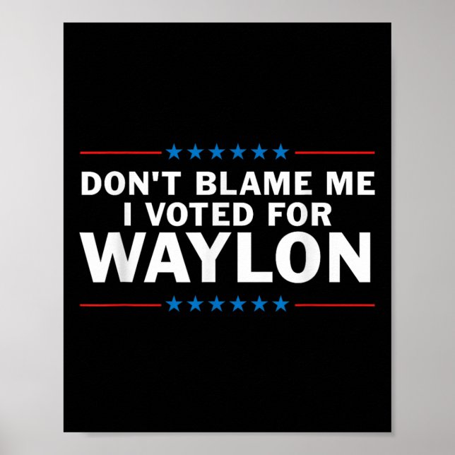 Dont Blame Me I Voted For Waylon  Poster (Front)
