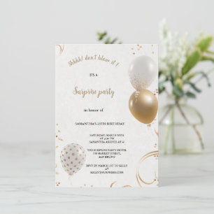 Don't Blow It Gold and black  Birthday  Invitation
