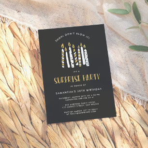 Don't Blow It Gold Glitter Surprise Birthday Party Announcement