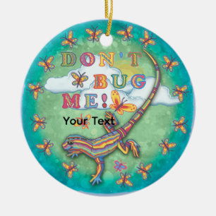 Don't bug me Lizard  Ceramic Tree Decoration