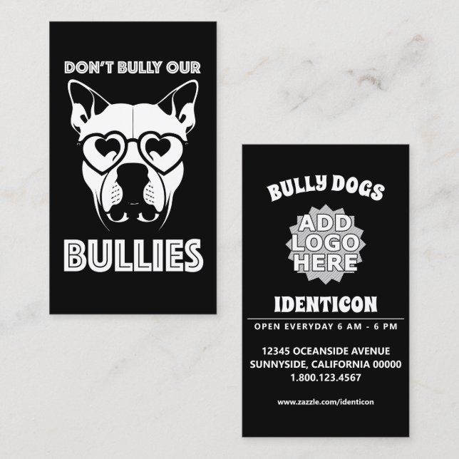 don't bully our bullies business card (Front/Back)