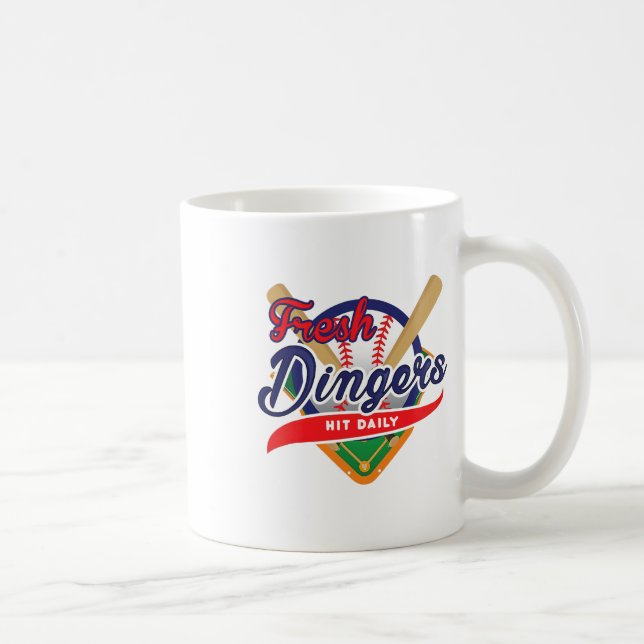 Don't Bunt Hit Fresh Dingers Funny Bysebyll Softby Coffee Mug (Right)